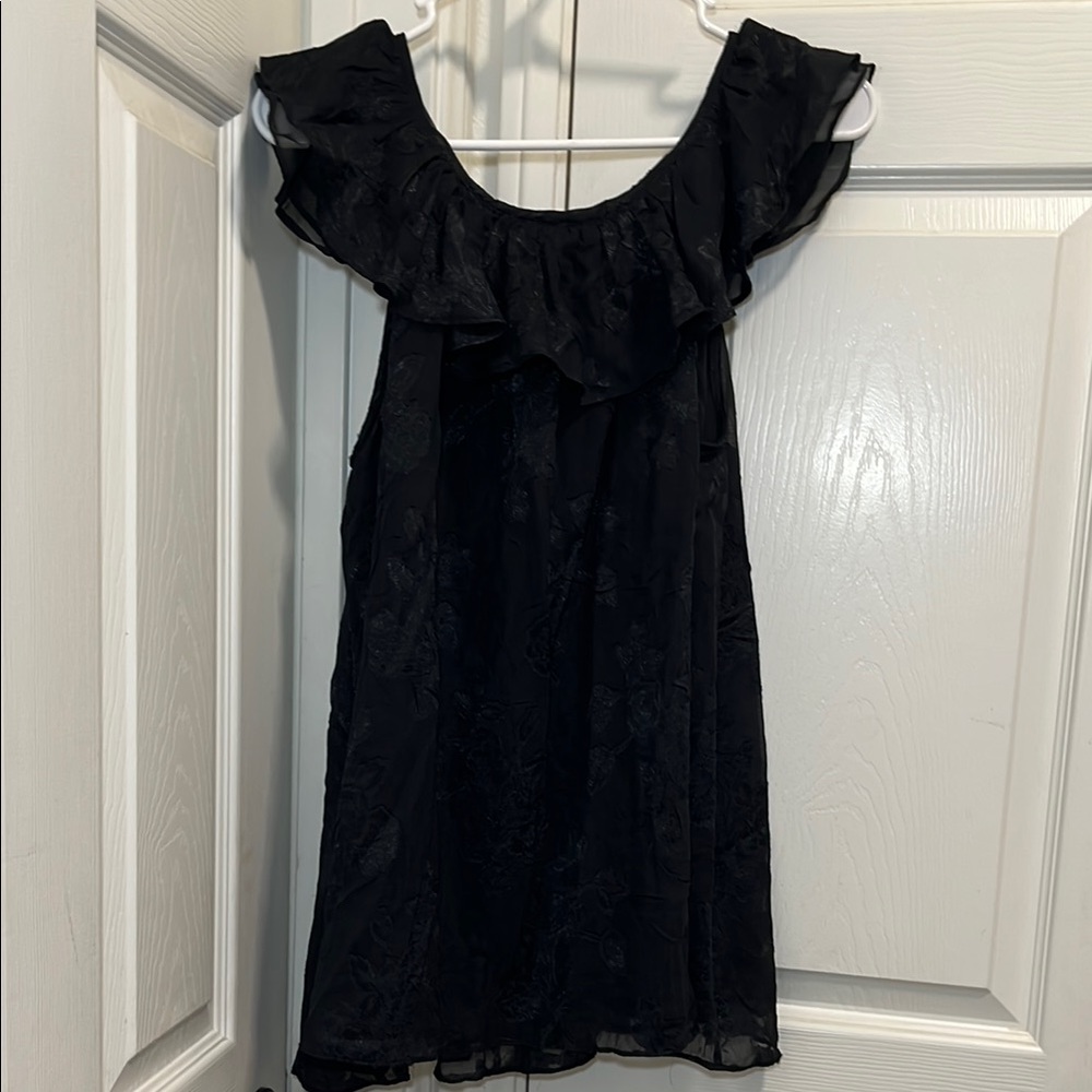 Black Ruffled Tunic Top - Picture 7 of 7